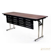 Bàn ibm gỗ Plywood phủ Laminate chân inox có tấm che