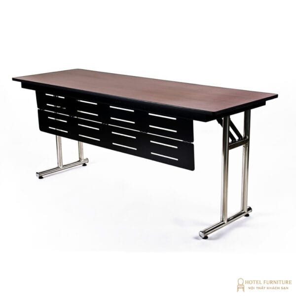 Bàn ibm gỗ Plywood phủ Laminate chân inox có tấm che