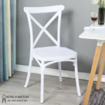 Ghế crossback nhựa màu trắng