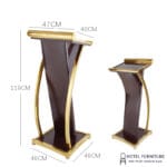 Bục phát biểu inox mạ vàng